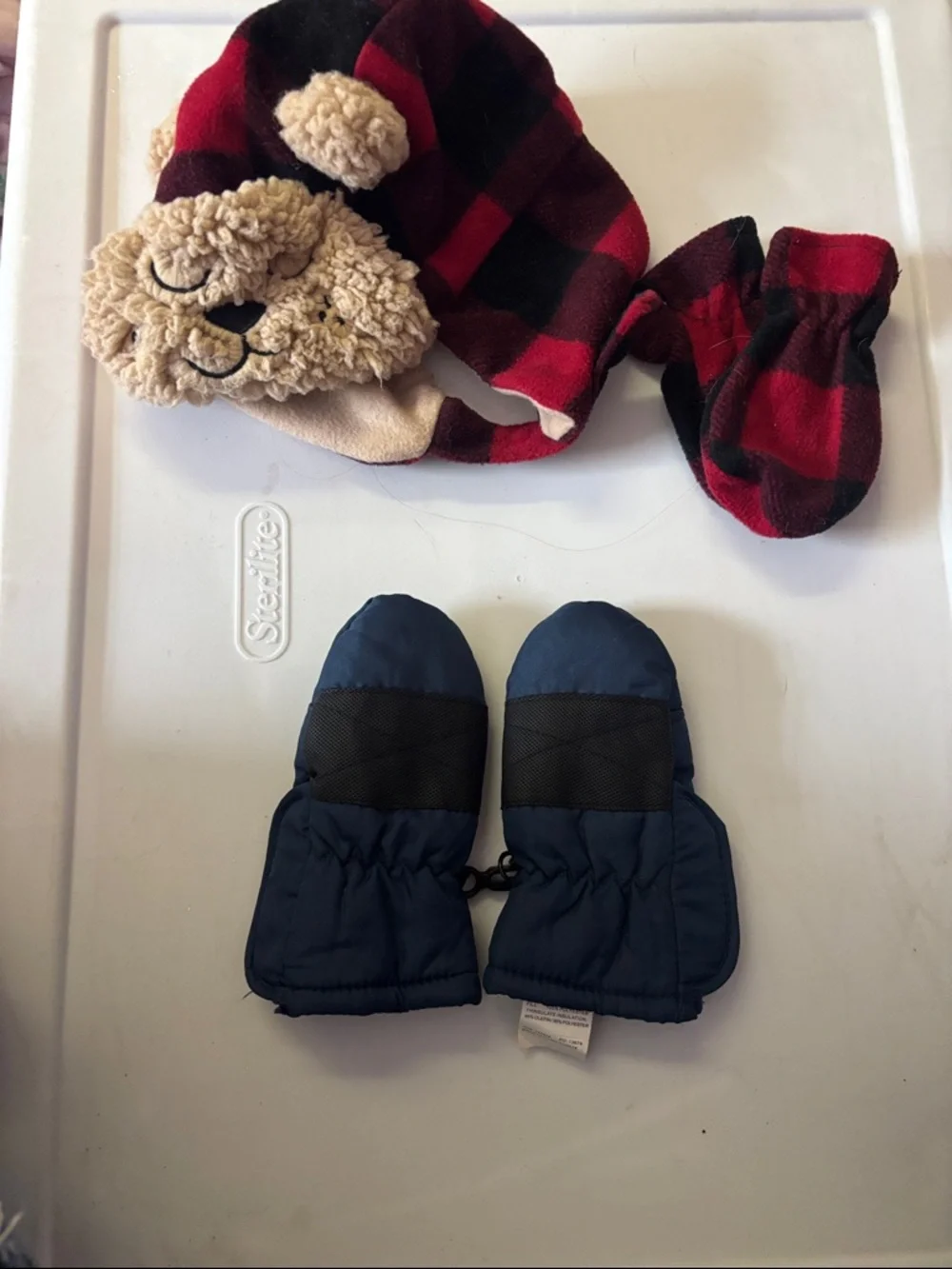 Navy Blue Kids Mittens with Textured Grip